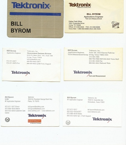 Bill Byrom Tektronix Business Cards